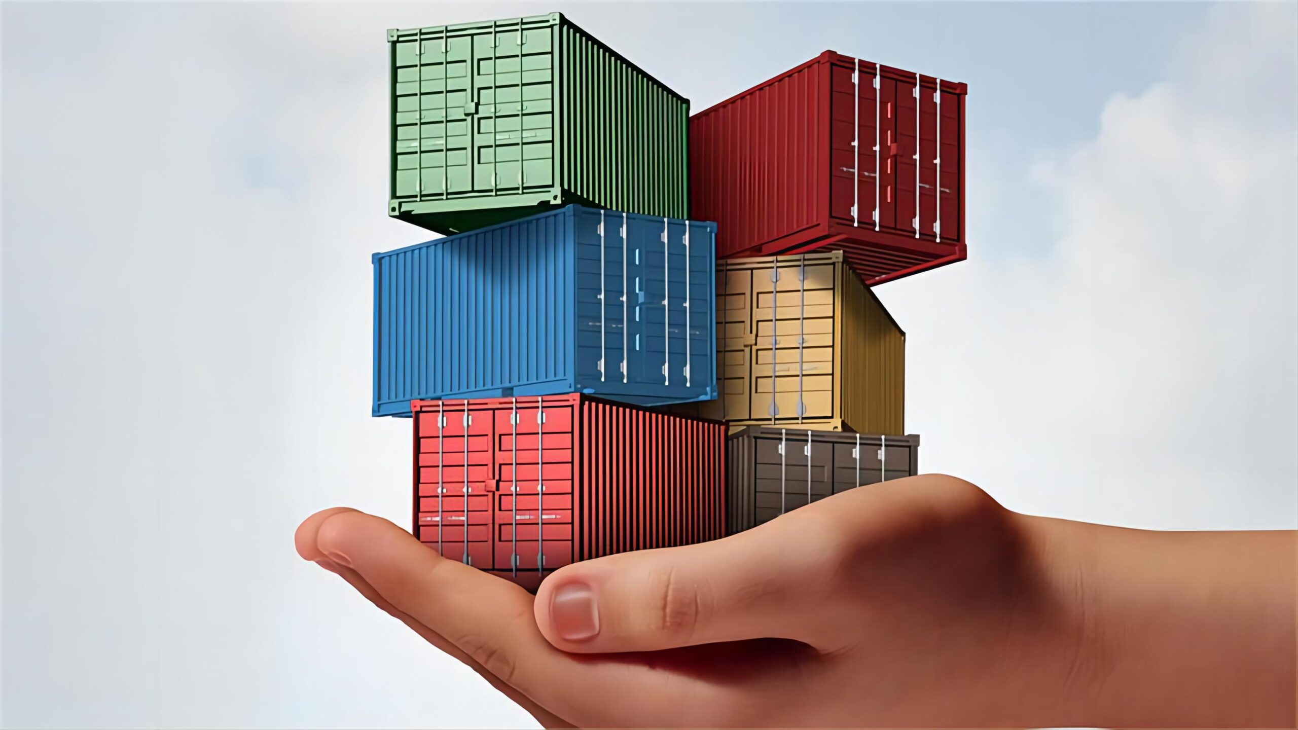 Logistics professional tracking a container shipment on a digital map