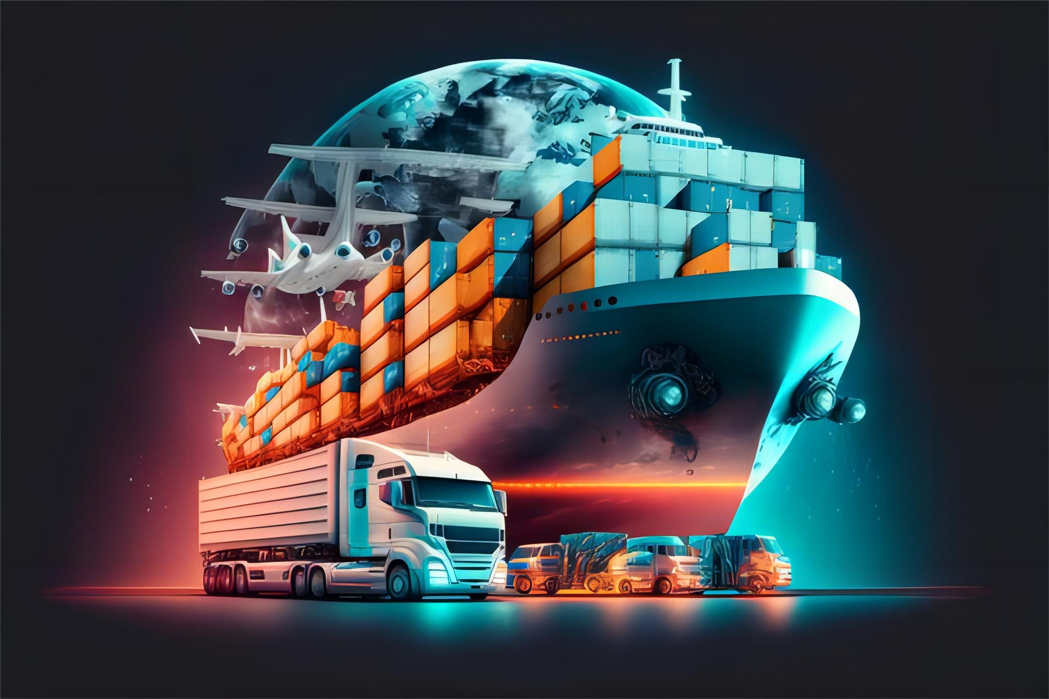 Global logistics network showing shipping routes from China