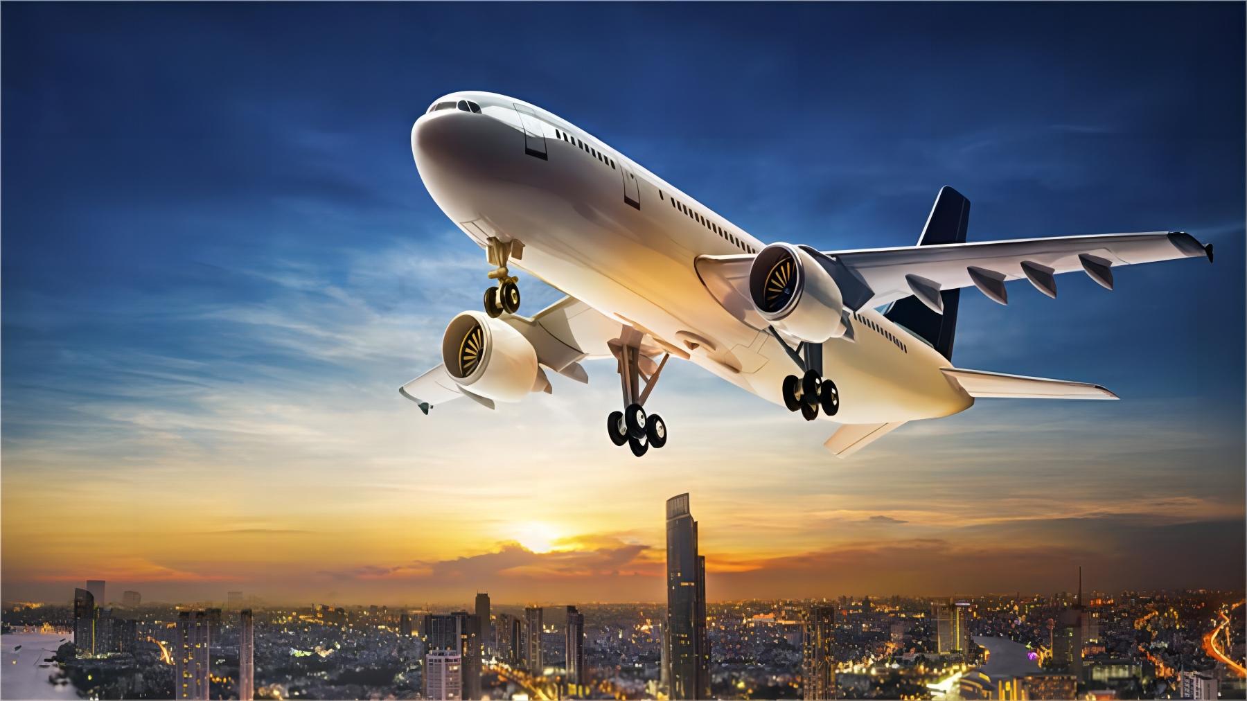 Modern air cargo terminal with plane loading freight for DDP delivery