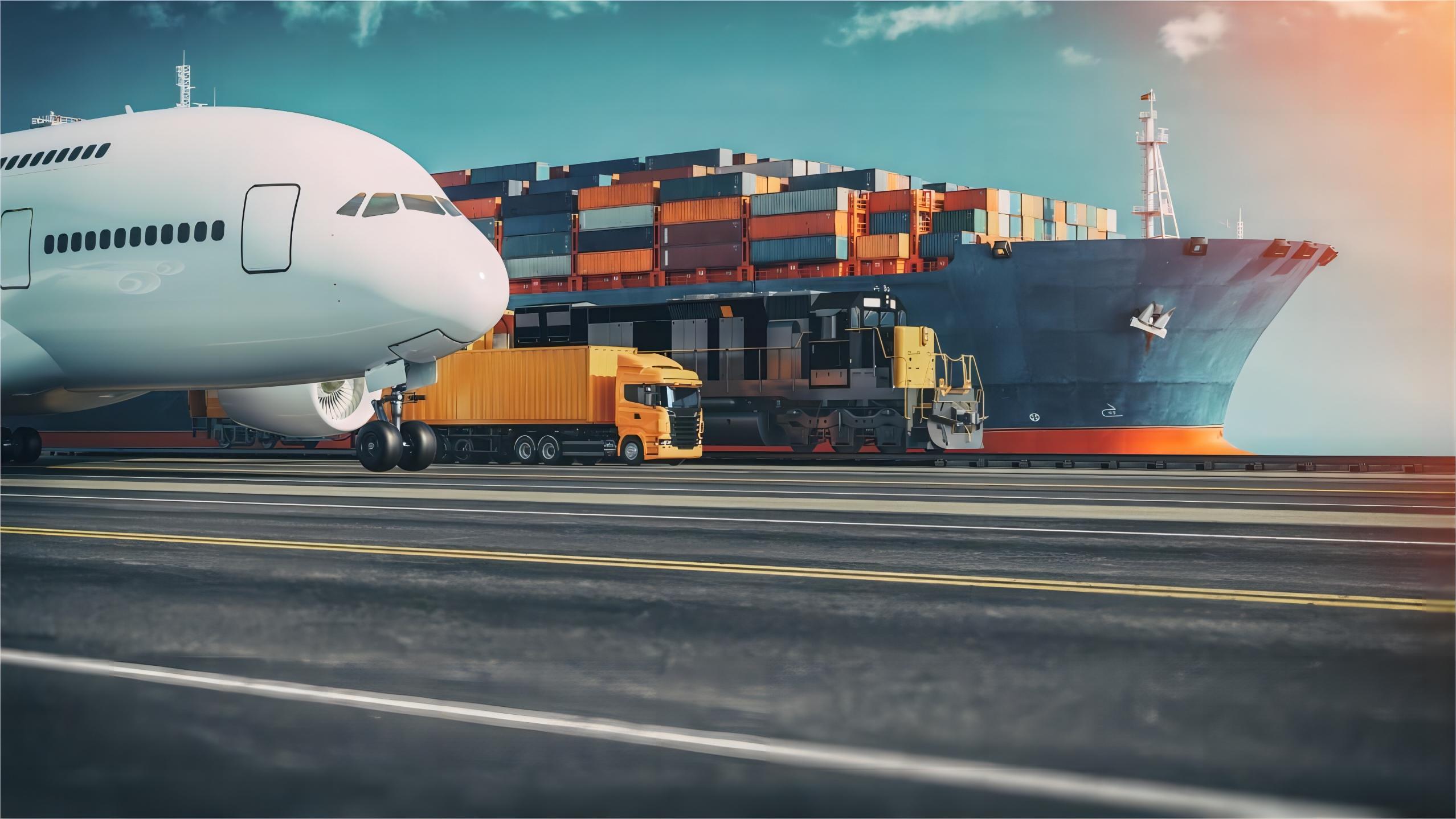 Modern cargo plane loading express freight for China to Europe route