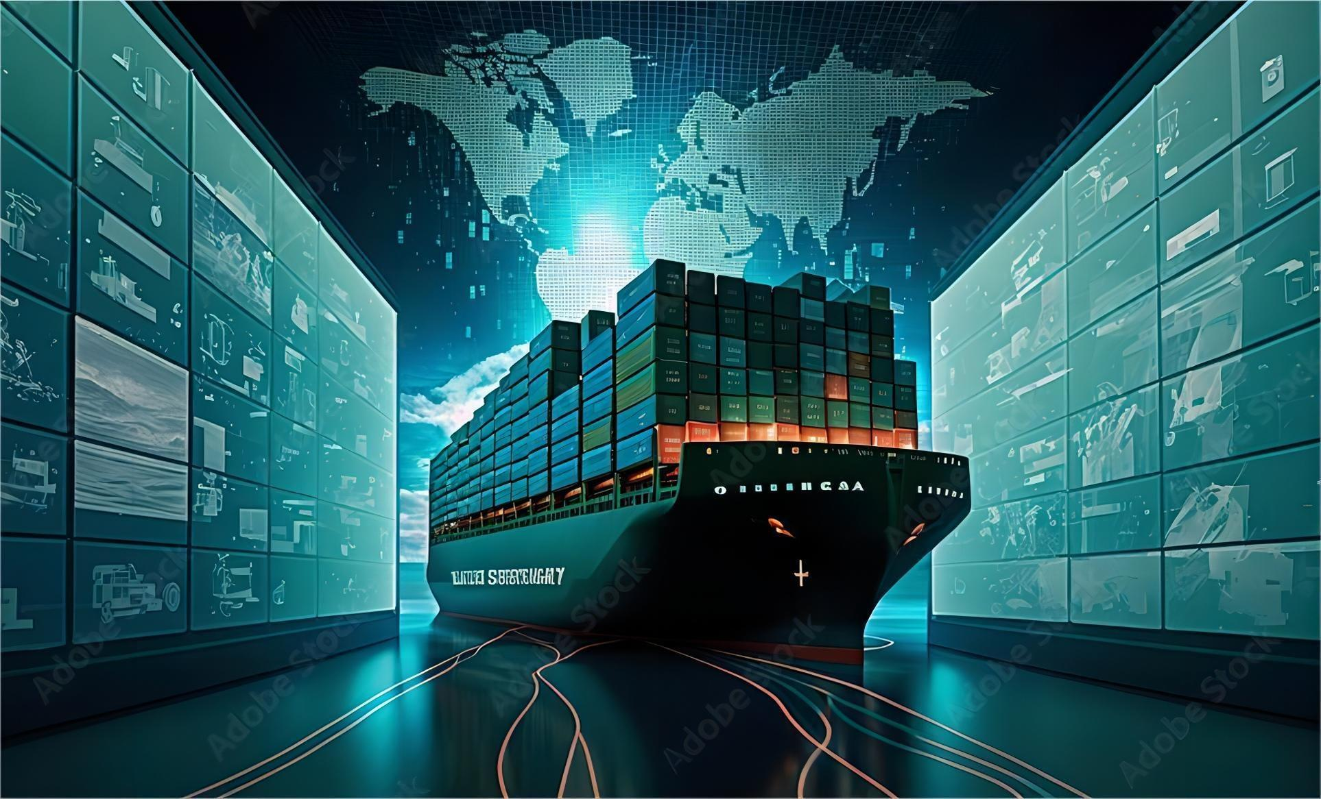 Cargo ship transporting goods from China to Canada