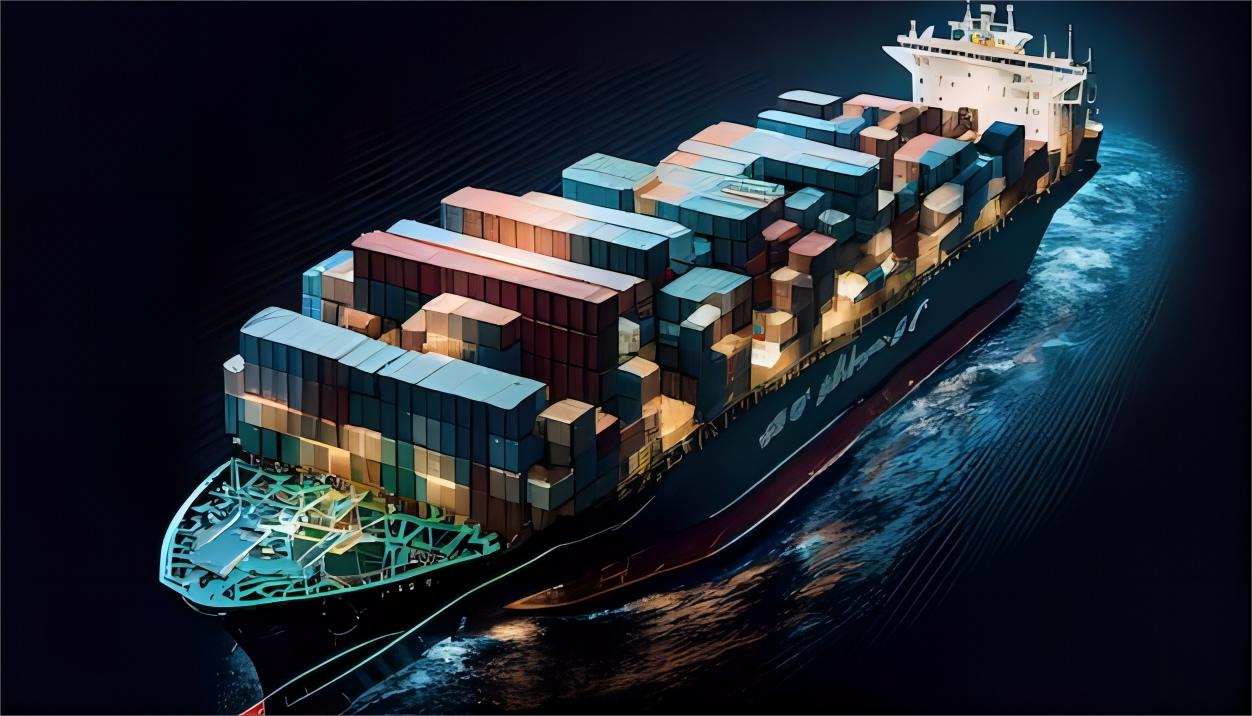 Logistics network diagram showing global freight routes